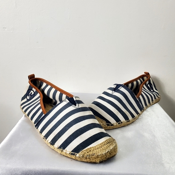 Michael Kors Striped Espadrilles in Navy and White - Picture 2 of 10